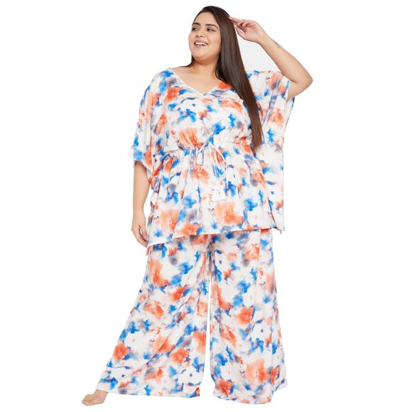 Abstract Printed Stylish Rayon Co-Ord Set Comfy Dress for Women by Gypsie Blu - Picture 3 of 11